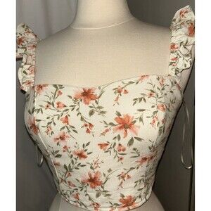 Altar’d State Corset Crop Top Cottagecore Feminine Romantic Size Small